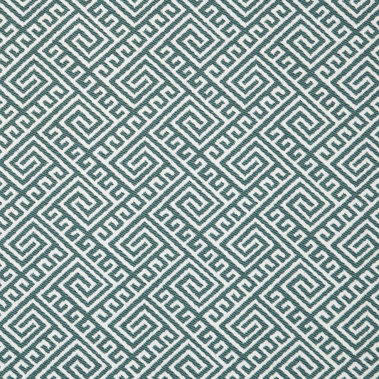 D2556 Abstract & Geometric,Greek Key Aqua Aqua & Teal Charlotte Fabrics