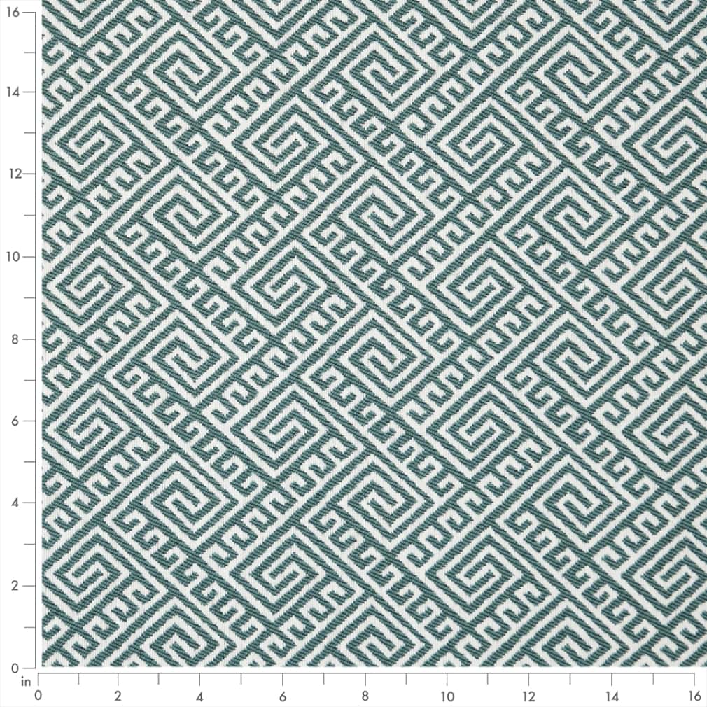 D2556 Abstract & Geometric,Greek Key Aqua Aqua & Teal Charlotte Fabrics
