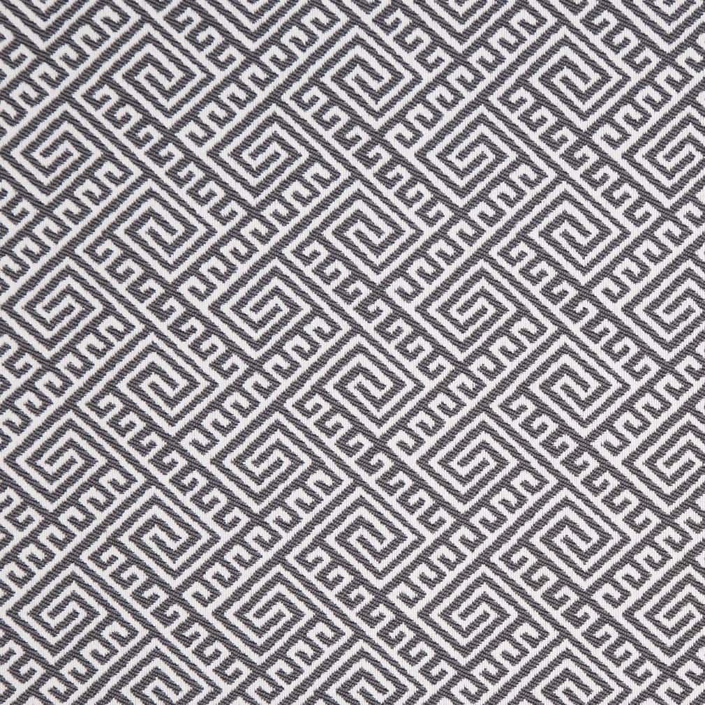 D2557 Abstract & Geometric,Greek Key Charcoal Grey & Silver Charlotte Fabrics