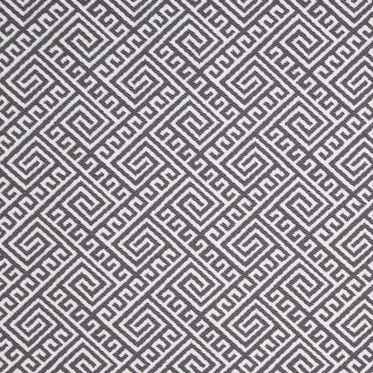 D2557 Abstract & Geometric,Greek Key Charcoal Grey & Silver Charlotte Fabrics