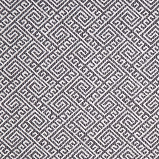 D2557 Abstract & Geometric,Greek Key Charcoal Grey & Silver Charlotte Fabrics