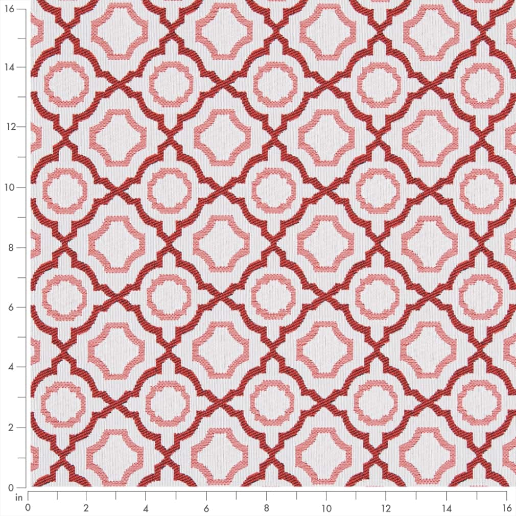 D2561 Abstract & Geometric Strawberry Coral & Peach Charlotte Fabrics