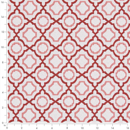 D2561 Abstract & Geometric Strawberry Coral & Peach Charlotte Fabrics
