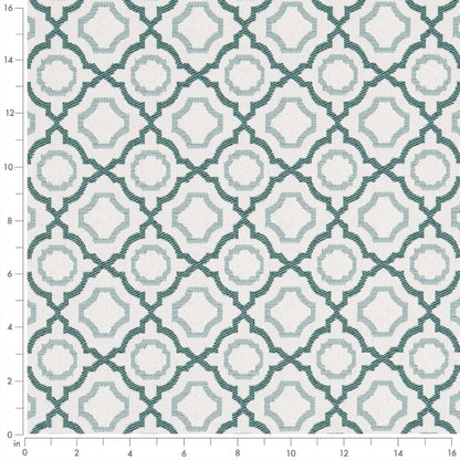 D2562 Abstract & Geometric Lagoon Aqua & Teal Charlotte Fabrics