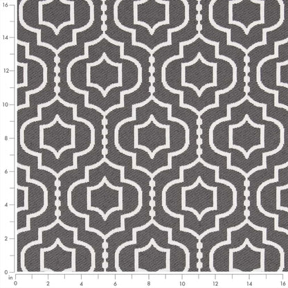 D2569 Abstract & Geometric Iron Grey & Silver Charlotte Fabrics