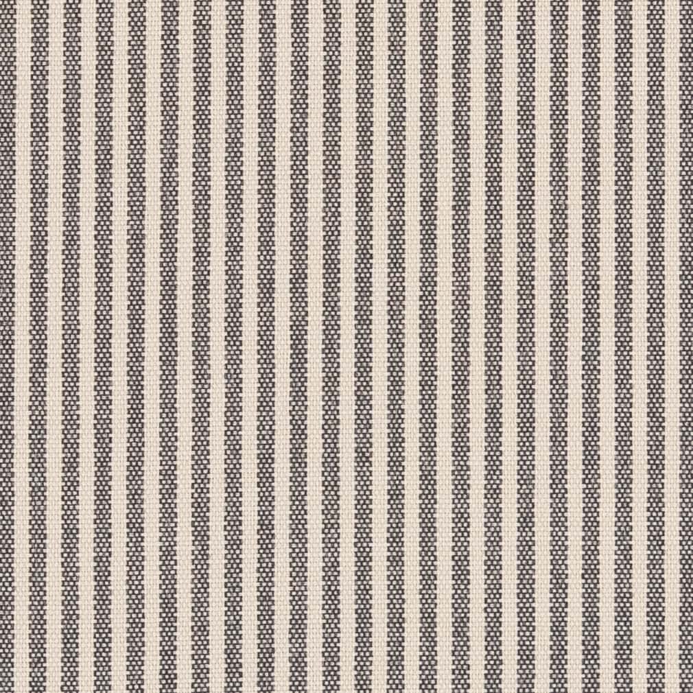 D2586 Small Scale,Stripe Ticking Coal Black Charlotte Fabrics