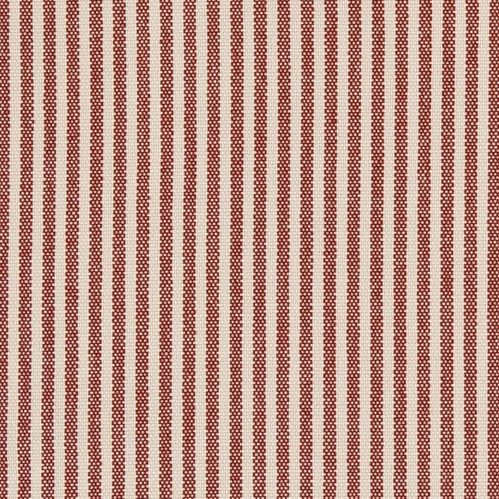 D2587 Small Scale,Stripe Ticking Crimson Red & Burgundy Charlotte Fabrics