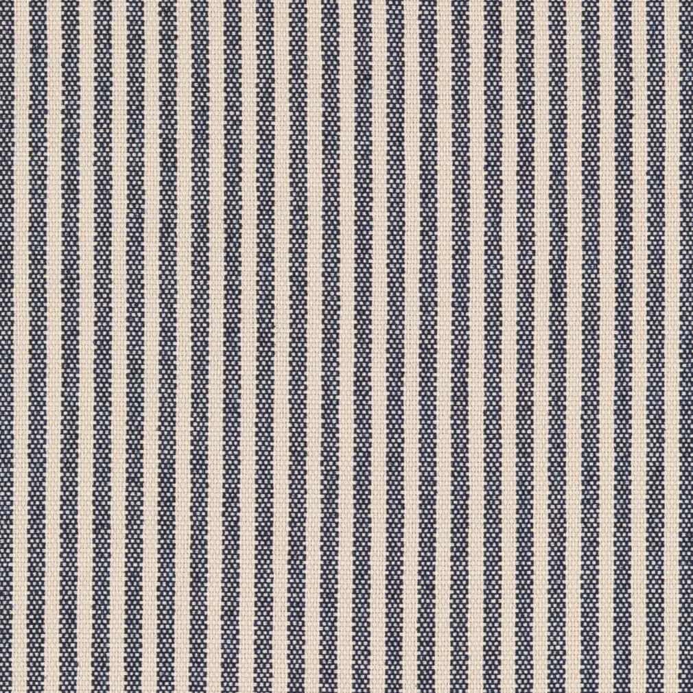 D2588 Small Scale,Stripe Ticking Navy Blue Charlotte Fabrics