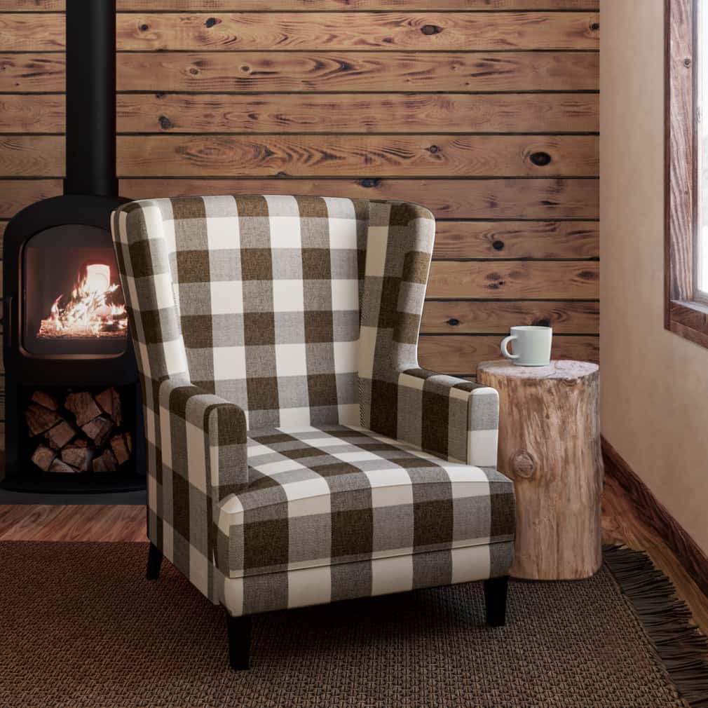 D2599 Check & Houndstooth,Plaid Buffalo Cafe Brown Charlotte Fabrics