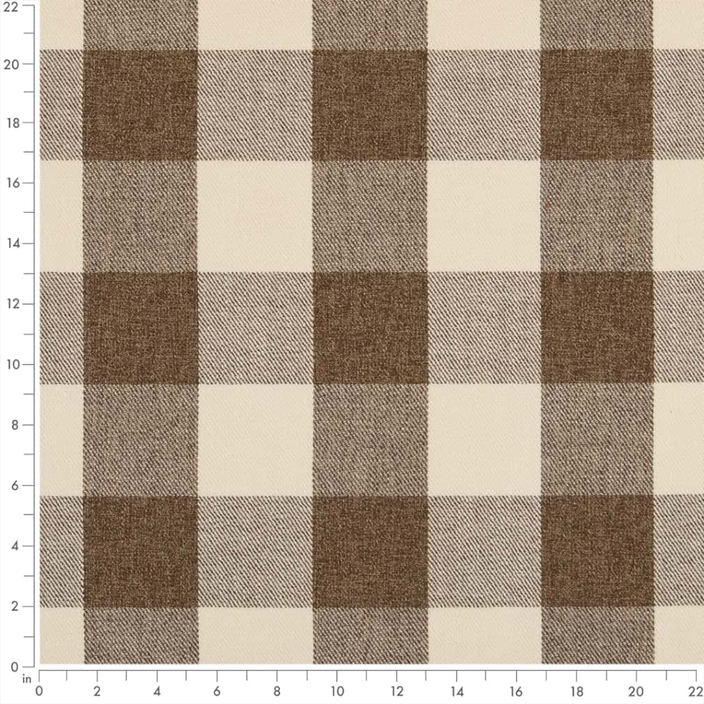 D2599 Check & Houndstooth,Plaid Buffalo Cafe Brown Charlotte Fabrics