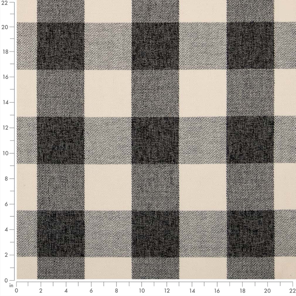 D2600 Check & Houndstooth,Plaid Buffalo Coal Black Charlotte Fabrics
