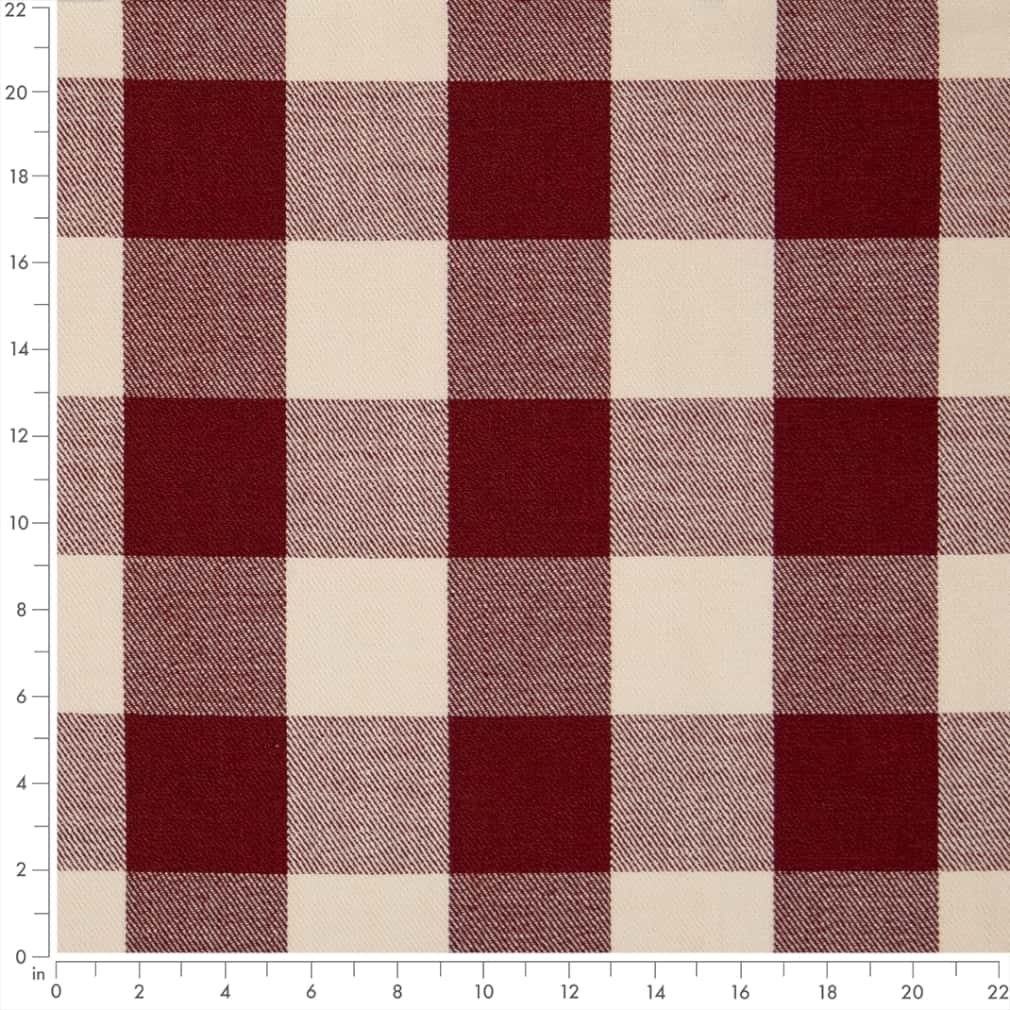 D2601 Check & Houndstooth,Plaid Buffalo Crimson Red & Burgundy Charlotte Fabrics