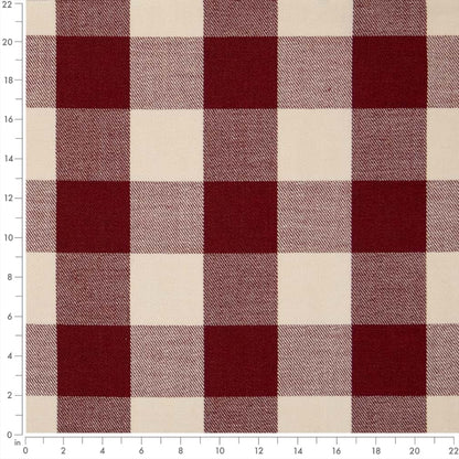 D2601 Check & Houndstooth,Plaid Buffalo Crimson Red & Burgundy Charlotte Fabrics