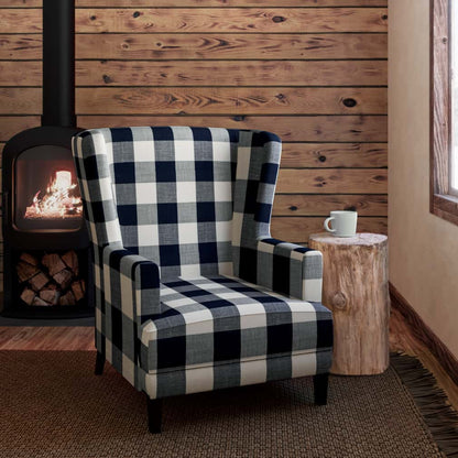 D2602 Check & Houndstooth,Plaid Buffalo Navy Blue Charlotte Fabrics