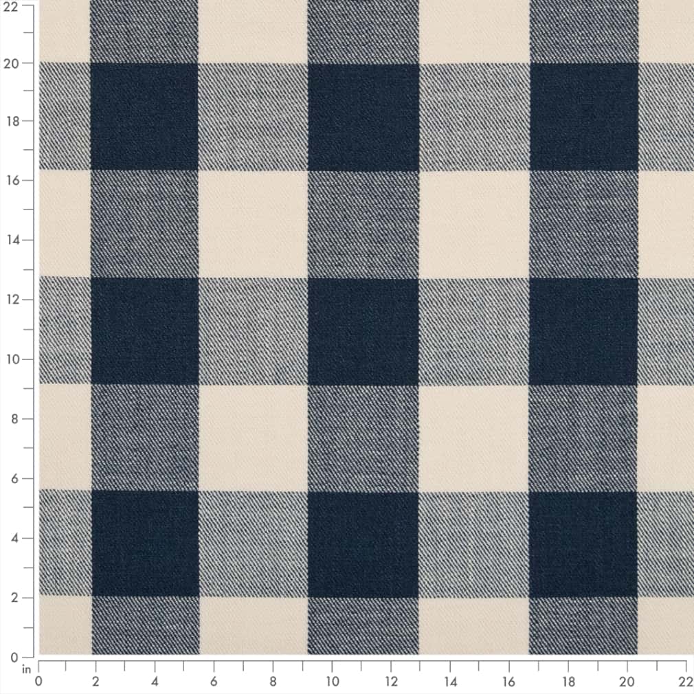 D2602 Check & Houndstooth,Plaid Buffalo Navy Blue Charlotte Fabrics