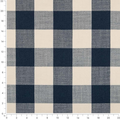 D2602 Check & Houndstooth,Plaid Buffalo Navy Blue Charlotte Fabrics
