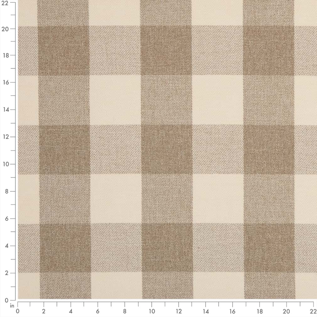 D2604 Check & Houndstooth,Plaid Buffalo Sand Beige & Taupe Charlotte Fabrics
