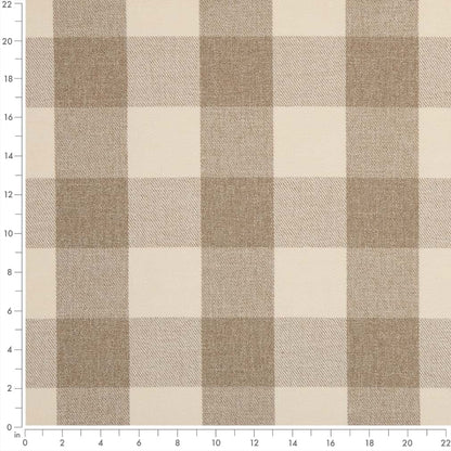 D2604 Check & Houndstooth,Plaid Buffalo Sand Beige & Taupe Charlotte Fabrics