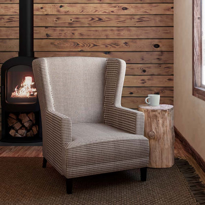 D2606 Check & Houndstooth,Small Scale Check Cafe Brown Charlotte Fabrics