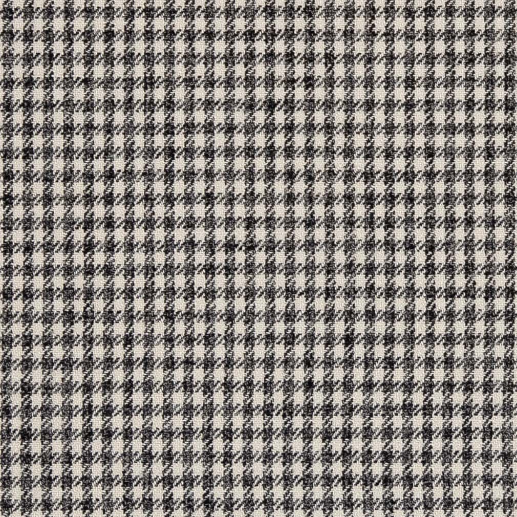 D2607 Check & Houndstooth,Small Scale Check Coal Black Charlotte Fabrics