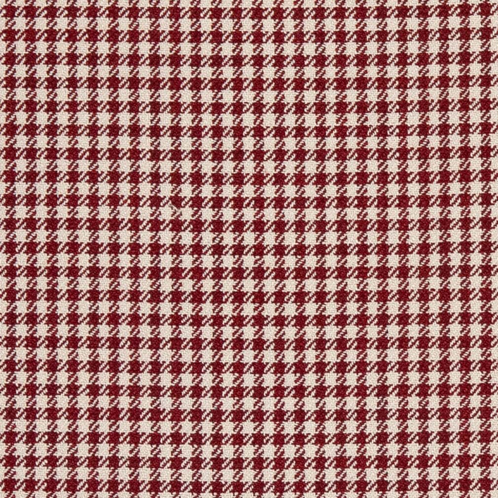 D2608 Check & Houndstooth,Small Scale Check Crimson Red & Burgundy Charlotte Fabrics