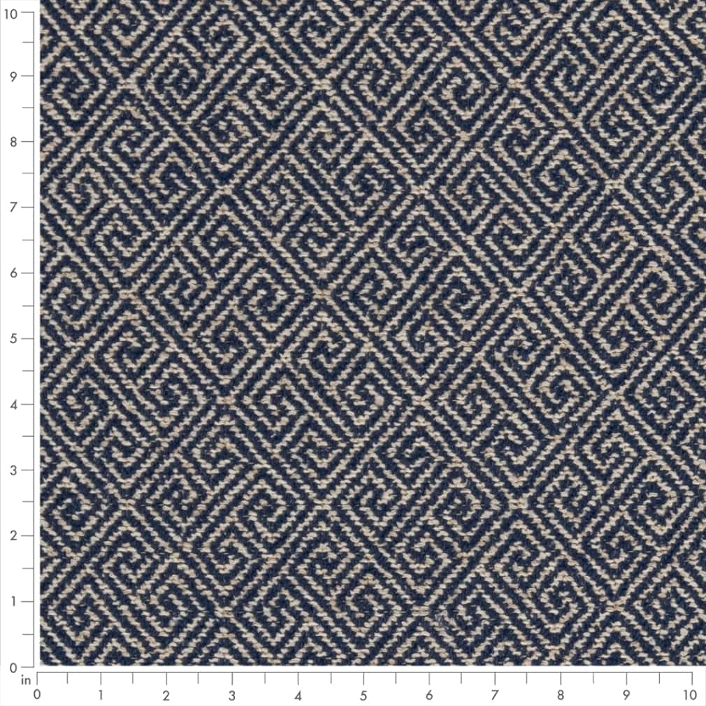 D2618 Abstract & Geometric,Greek Key Greek Key Navy Blue Charlotte Fabrics