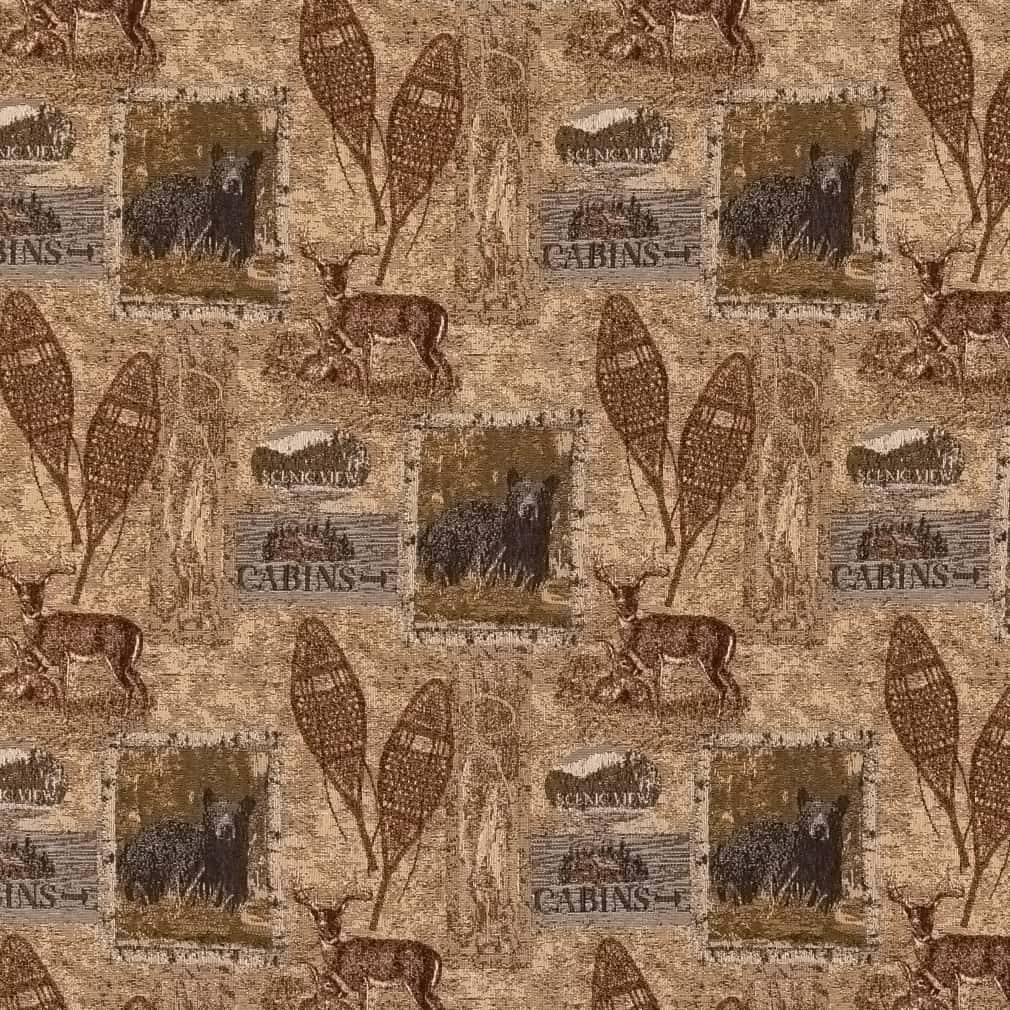 D2671 Novelty Cabin Pine Beige & Taupe,Brown Charlotte Fabrics