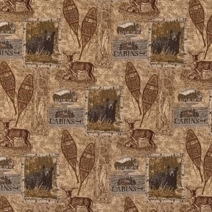D2671 Novelty Cabin Pine Beige & Taupe,Brown Charlotte Fabrics