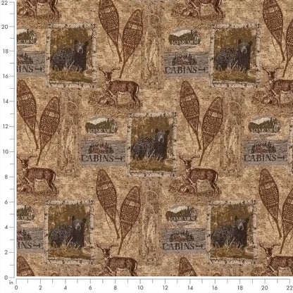 D2671 Novelty Cabin Pine Beige & Taupe,Brown Charlotte Fabrics
