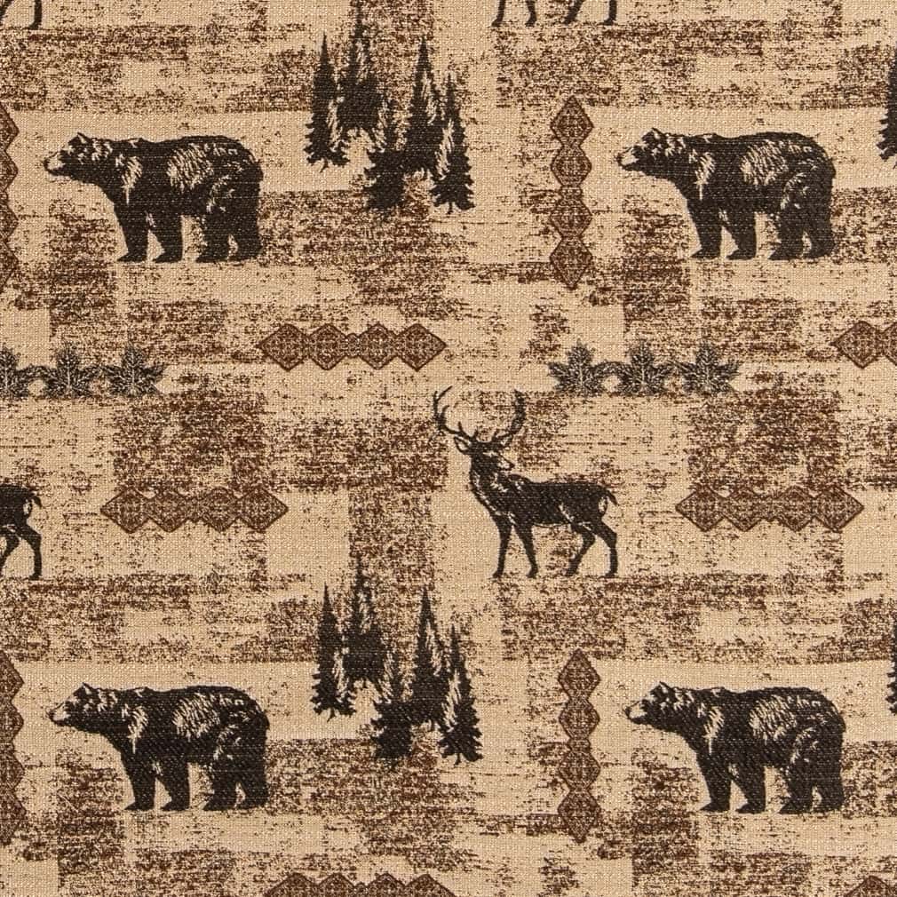 D2673 Novelty Woodland Black,Brown Charlotte Fabrics