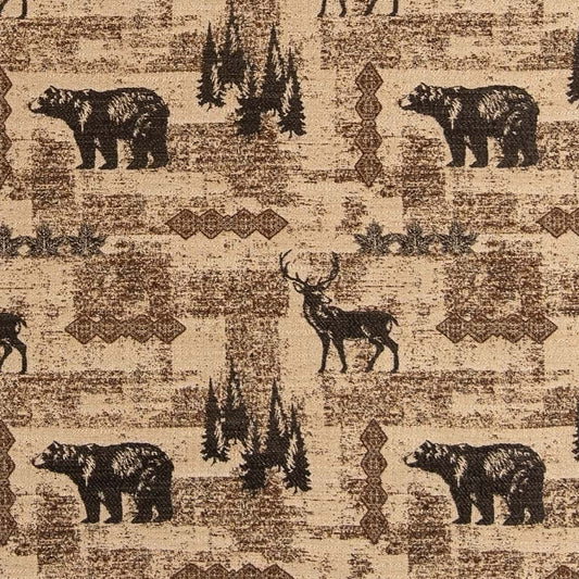 D2673 Novelty Woodland Black,Brown Charlotte Fabrics