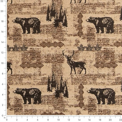 D2673 Novelty Woodland Black,Brown Charlotte Fabrics