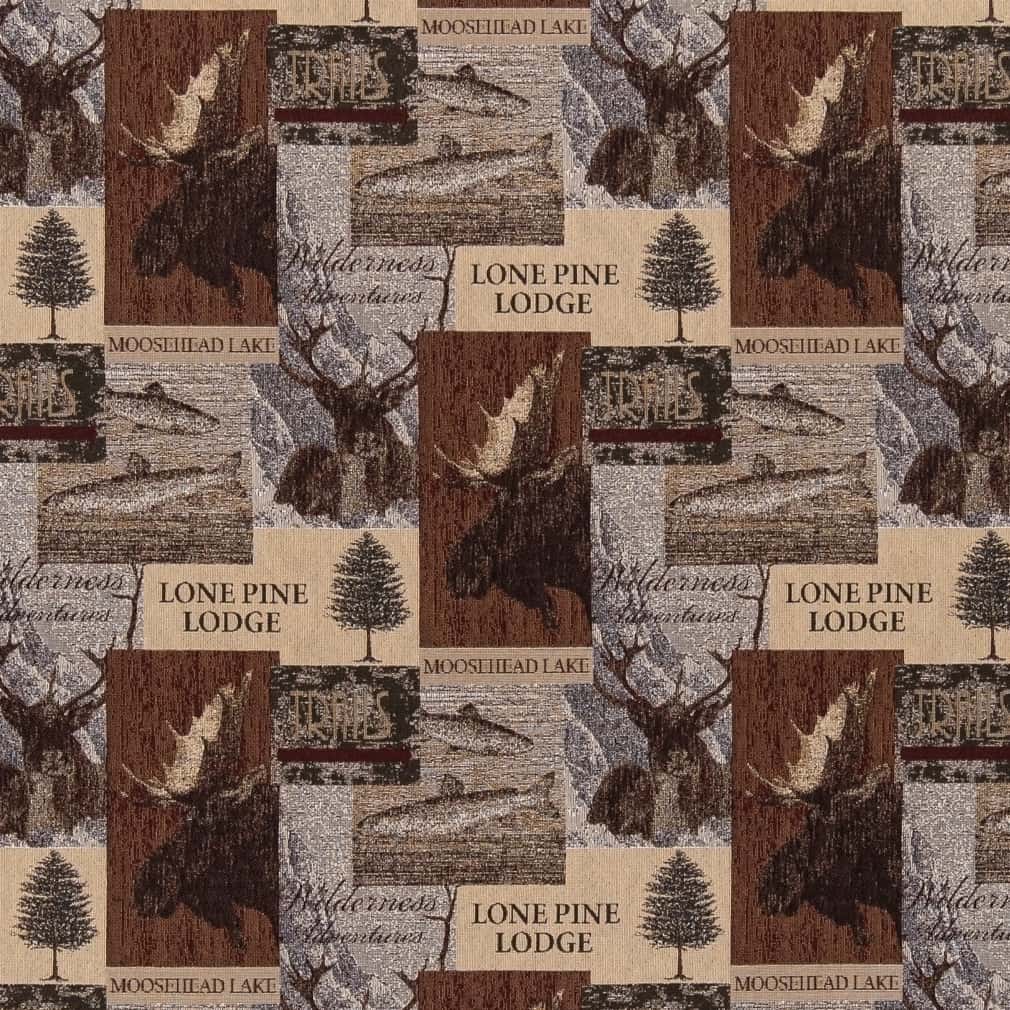 D2674 Novelty Lodge Brown Charlotte Fabrics