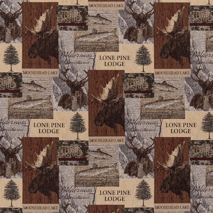 D2674 Novelty Lodge Brown Charlotte Fabrics