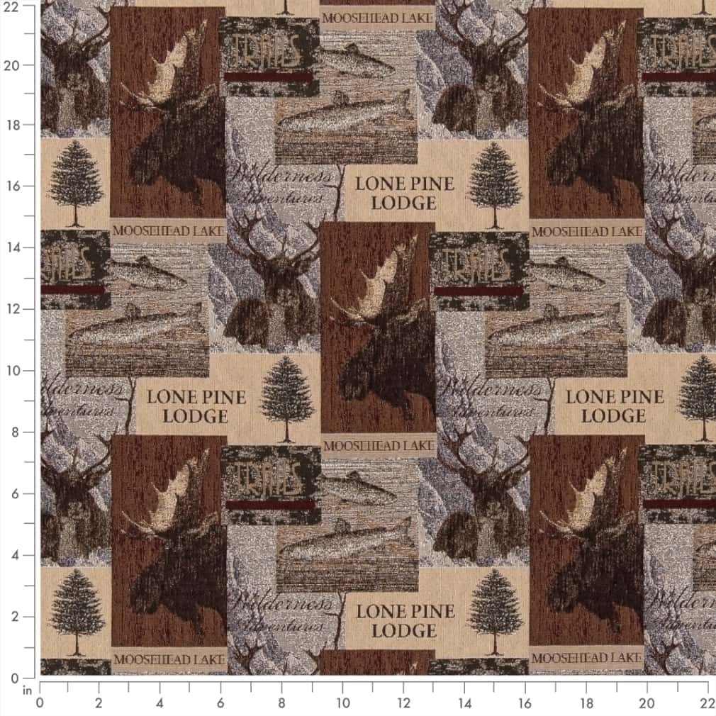 D2674 Novelty Lodge Brown Charlotte Fabrics