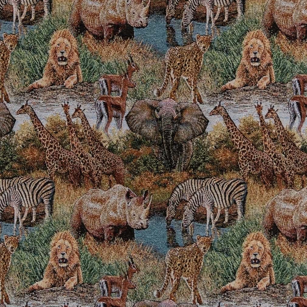 D2678 Novelty Wild Blue,Brown,Green Charlotte Fabrics