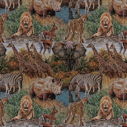 D2678 Novelty Wild Blue,Brown,Green Charlotte Fabrics