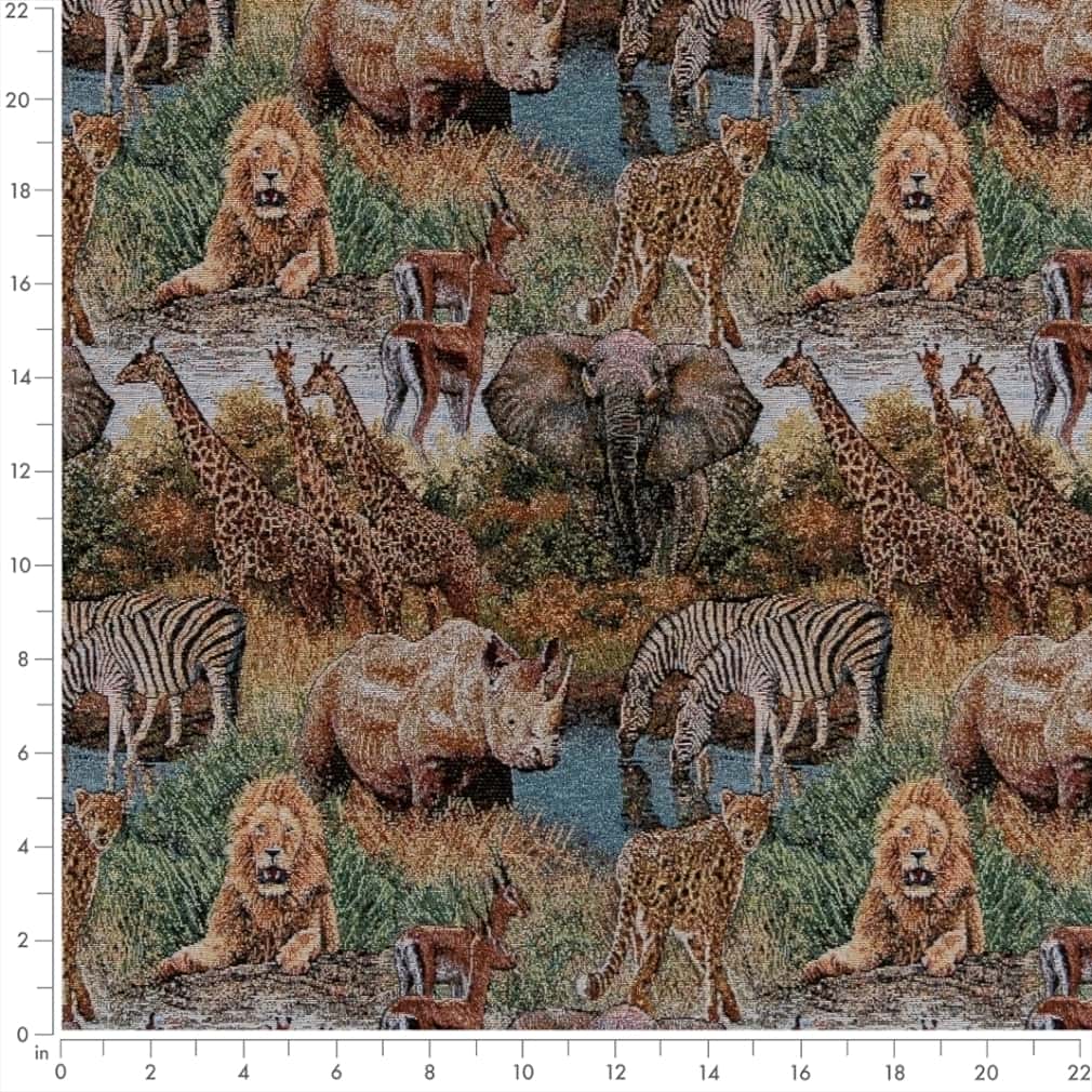 D2678 Novelty Wild Blue,Brown,Green Charlotte Fabrics