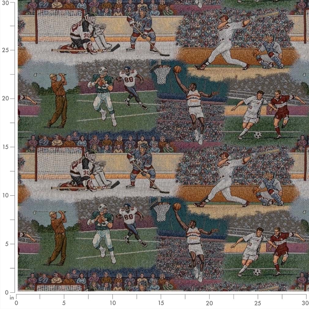D2681 Novelty Sports Blue,Green Charlotte Fabrics