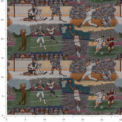 D2681 Novelty Sports Blue,Green Charlotte Fabrics