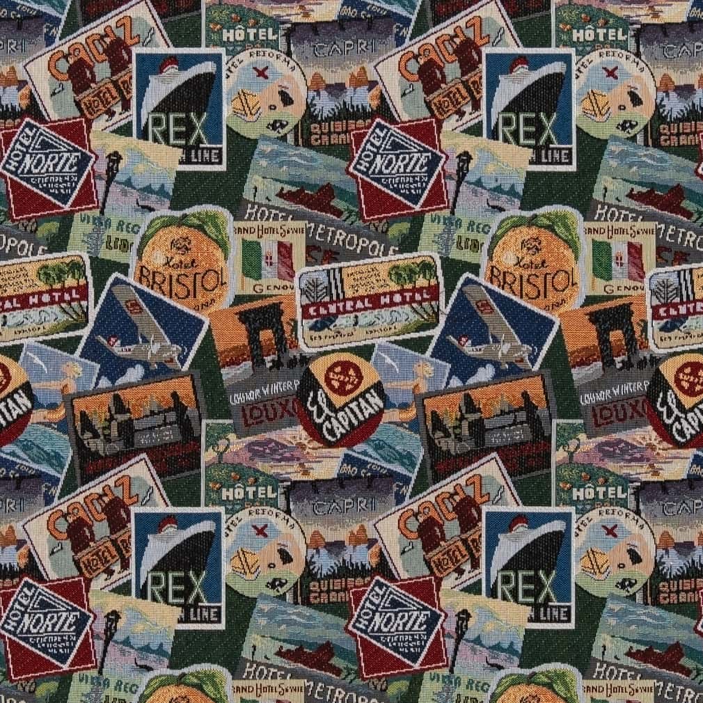 D2682 Novelty Passport Blue,Green Charlotte Fabrics
