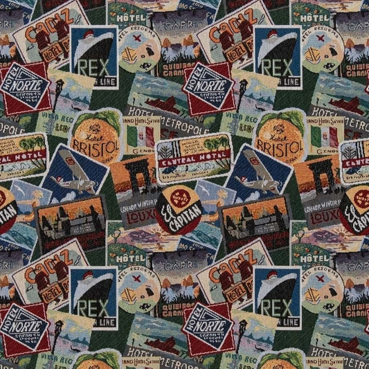 D2682 Novelty Passport Blue,Green Charlotte Fabrics