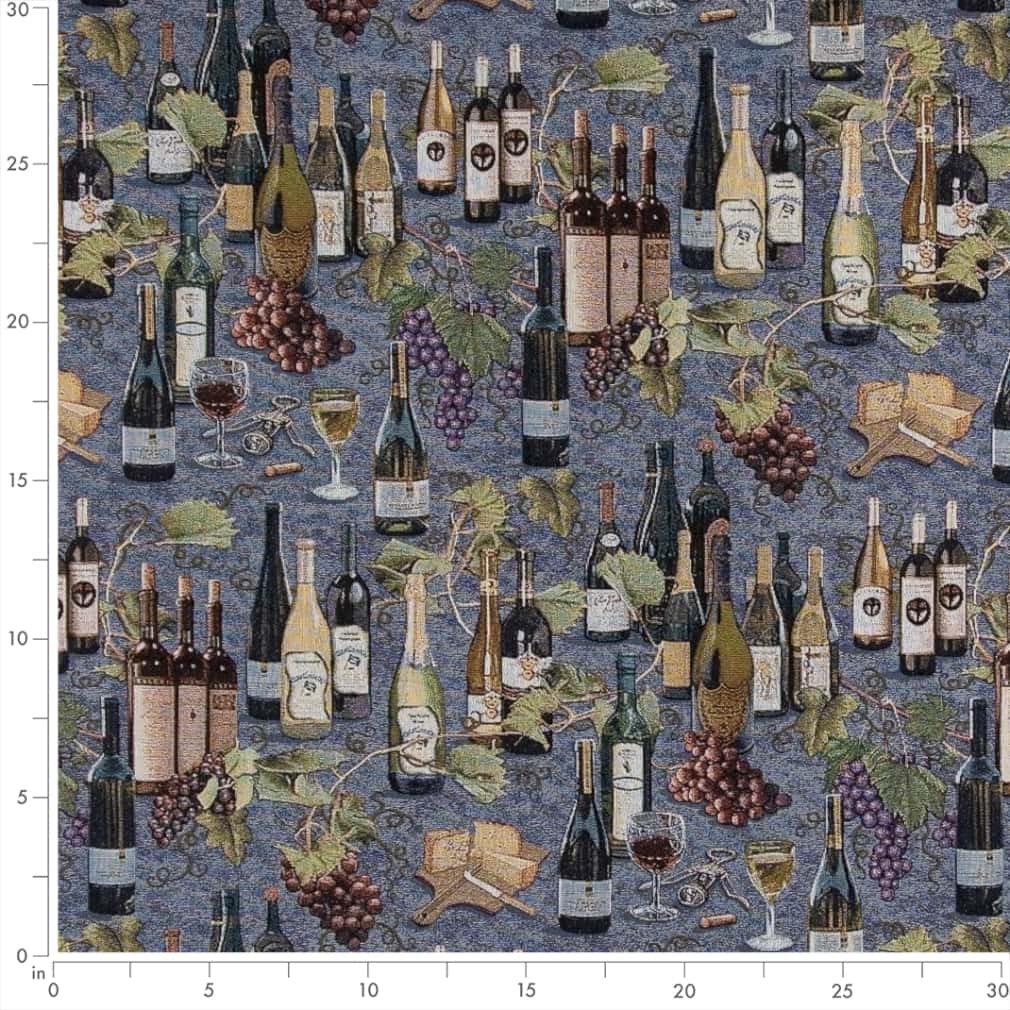 D2686 Novelty Vineyard Blue Charlotte Fabrics