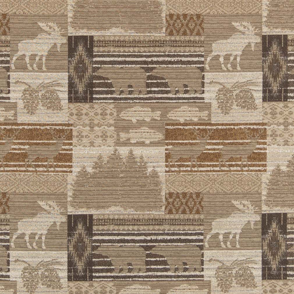D2687 Novelty Moose Neutral Beige & Taupe,Brown Charlotte Fabrics