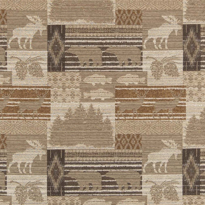 D2687 Novelty Moose Neutral Beige & Taupe,Brown Charlotte Fabrics