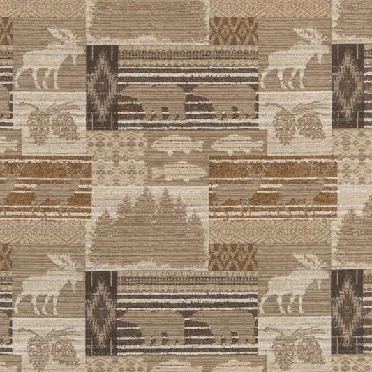 D2687 Novelty Moose Neutral Beige & Taupe,Brown Charlotte Fabrics