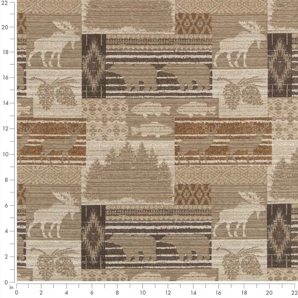 D2687 Novelty Moose Neutral Beige & Taupe,Brown Charlotte Fabrics