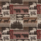 D2688 Novelty Moose Currant Brown,Red & Burgundy Charlotte Fabrics