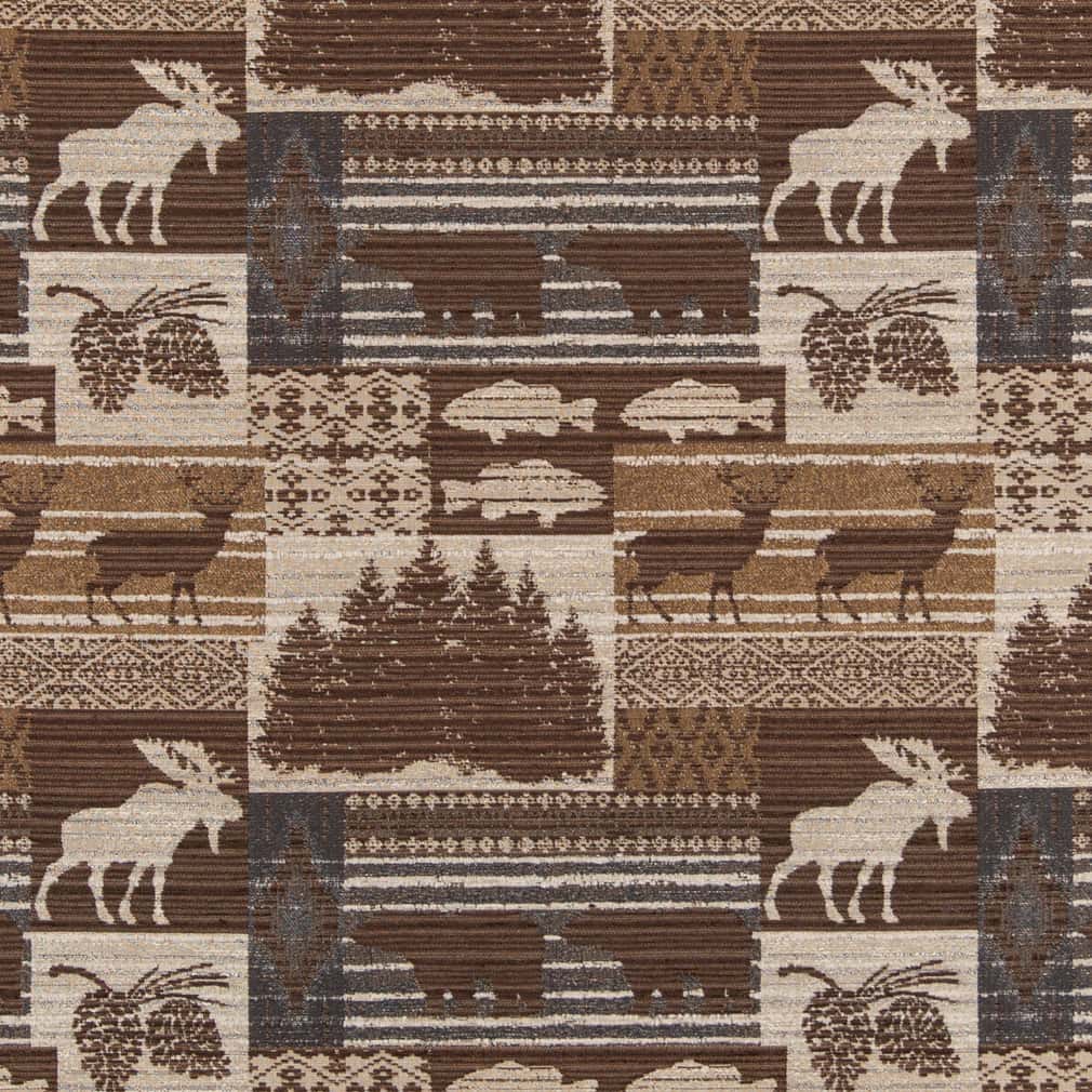 D2689 Novelty Moose Slate Brown Charlotte Fabrics