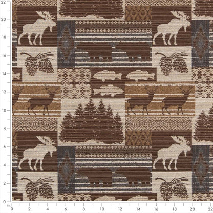 D2689 Novelty Moose Slate Brown Charlotte Fabrics